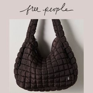 Free People Chocolate Brown Quilted Carryall